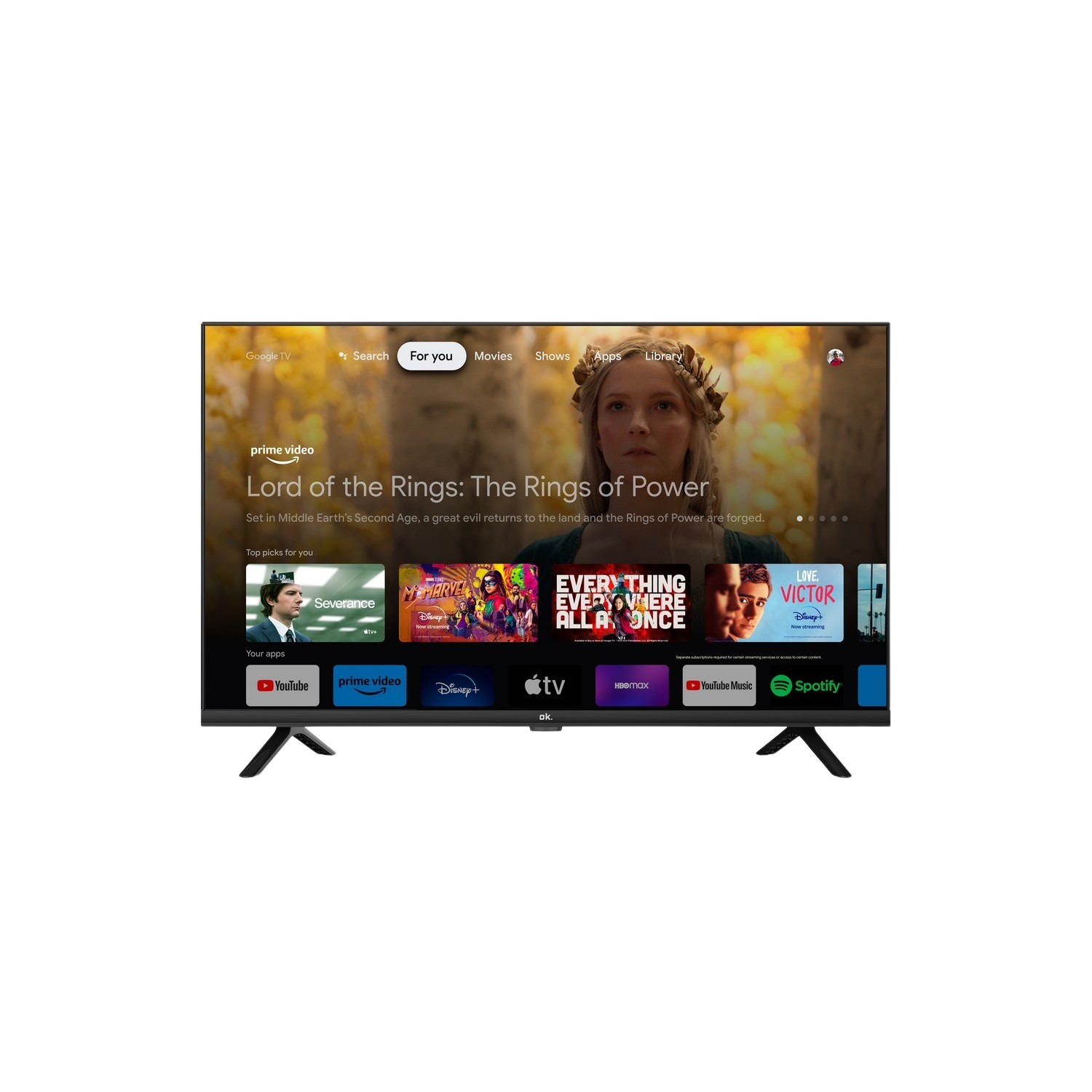 Un écran de télévision affichant l'interface Prime Video, avec des options pour les films et les séries.