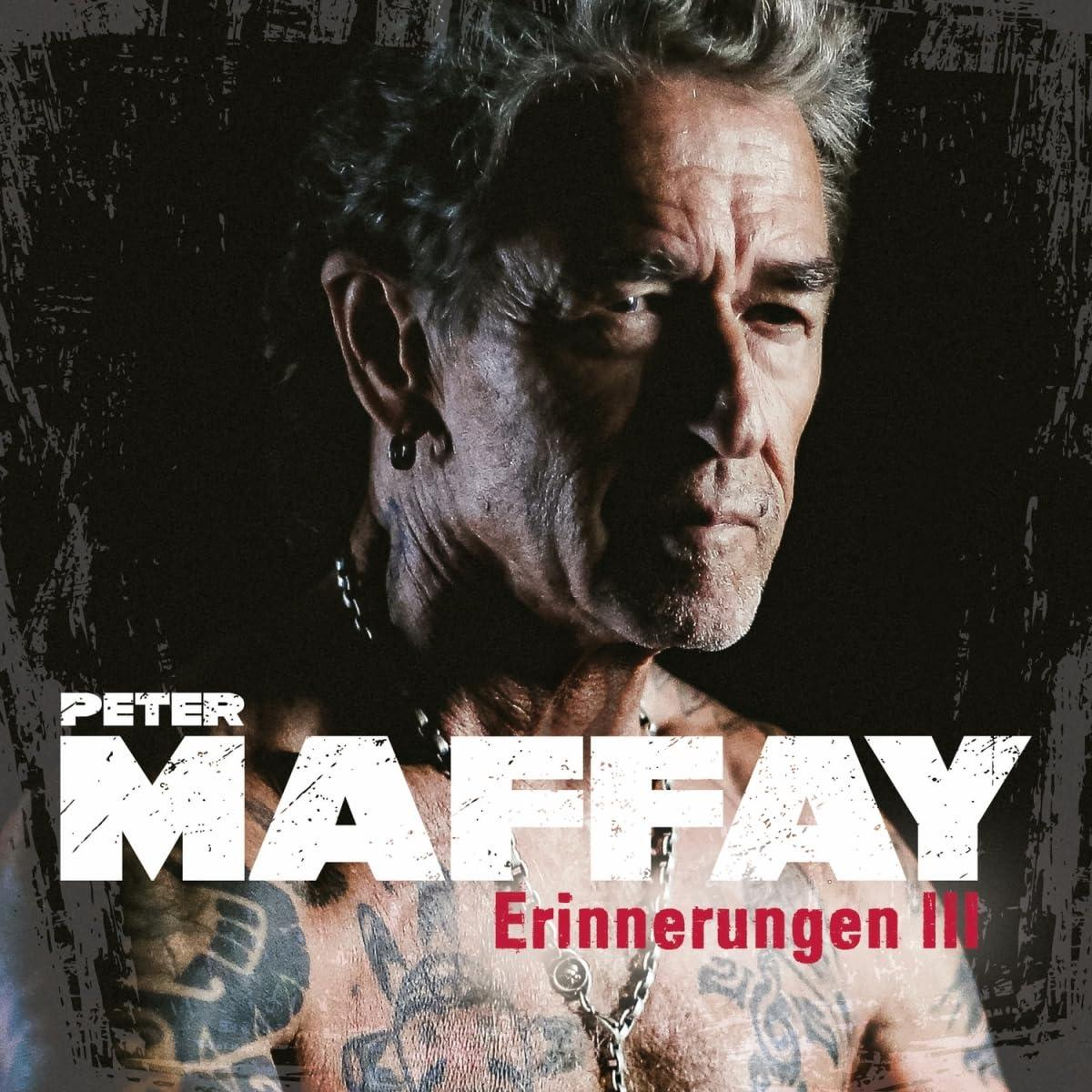 Peter Maffay Albumcover mit tätowiertem Mann mit ernstem Ausdruck, Albumtitel angezeigt.