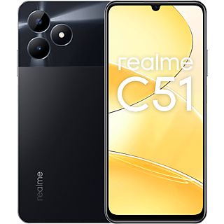 Móvil - realme C51, Negro, 128 GB, 4 GB RAM, 6.74" HD 90Hz, Unisoc Tiger T61, Carga rápida 33W, Android