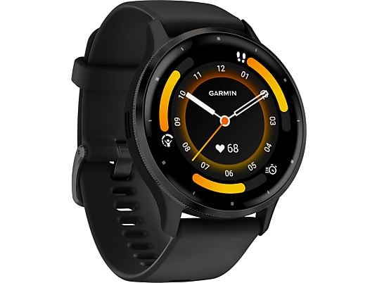 GARMIN Venu 3 - GPS-Smartwatch (135-200 mm, Silikon, Schwarz/Schiefergrau)