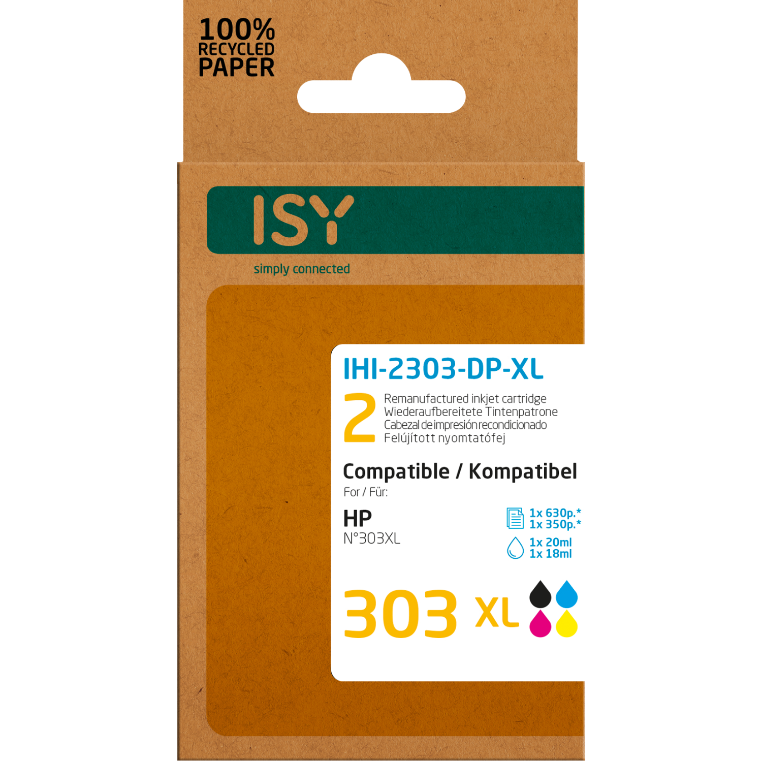 ISY Multipack 2 HP 303xl Bk+cl