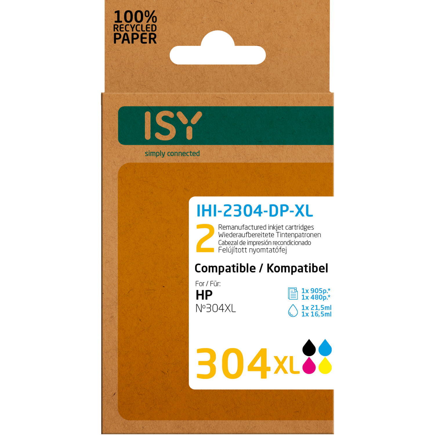 ISY Multipack 2 HP 304xl Bk+cl