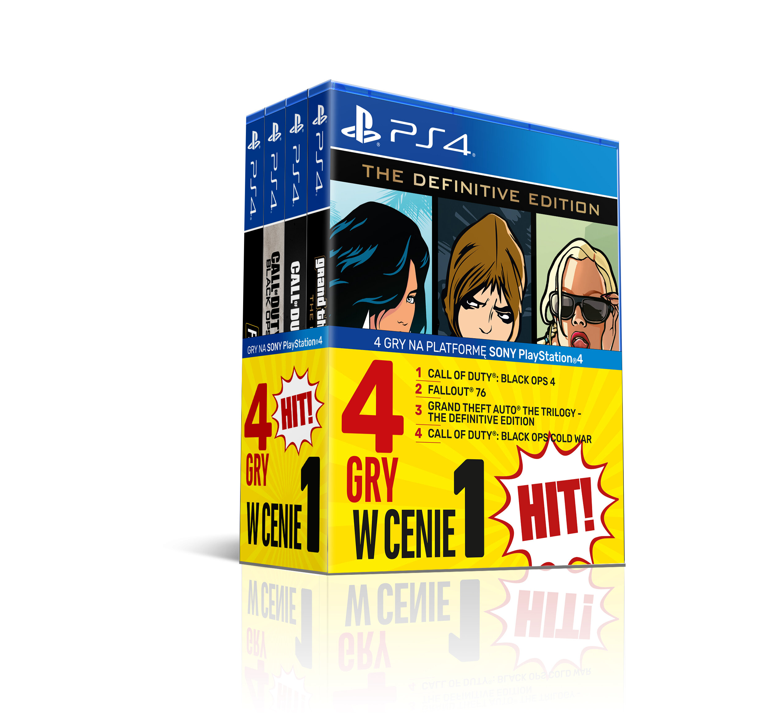 Gra PS4 Zestaw 4 gier: Call of Duty: Black Ops 4 + Fallout 76 + Grand Theft Auto: The Trilogy - The Definitive Edition + Call of Duty: Black Ops Cold
