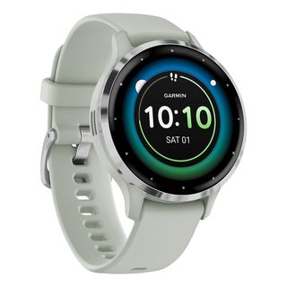 GARMIN Venu 3S - GPS-Smartwatch (110-175 mm, Silikon, Salbeigrau/Silber)