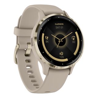 GARMIN Venu 3S - GPS-Smartwatch (110-175 mm, Silikon, French Gray/Softgold)