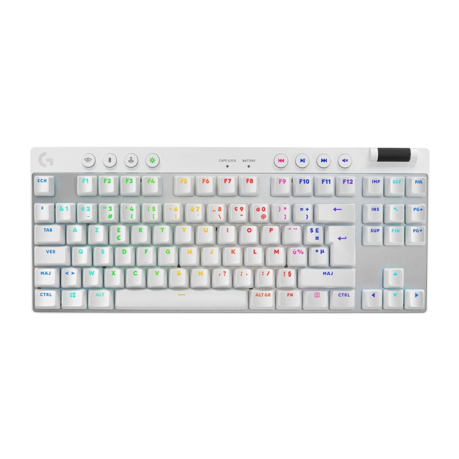 LOGITECH Clavier gamer sans fil G PRO X TKL Lightspeed AZERTY Blanc (920-012145)