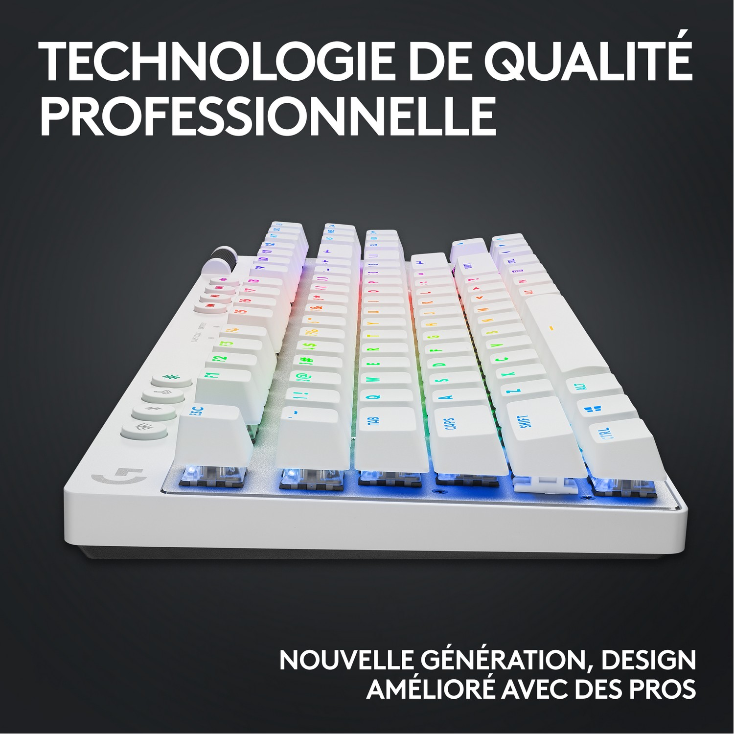 LOGITECH Clavier gamer sans fil G PRO X TKL Lightspeed AZERTY Blanc (920-012145)