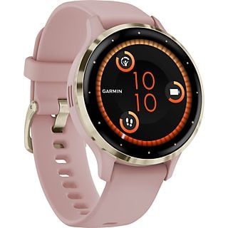 GARMIN Venu 3S - GPS-Smartwatch (110-175 mm, Silikon, Dust Rose/Softgold)