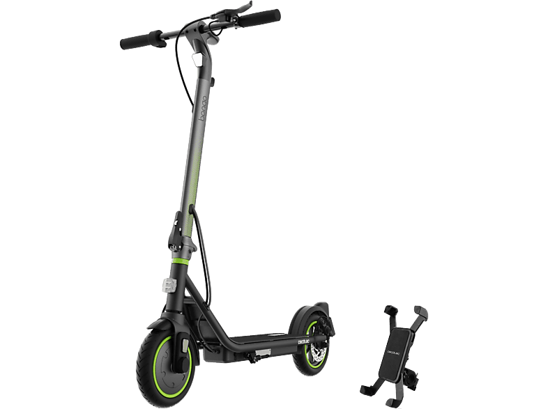 Patinete eléctrico - Cecotec Bongo D30 Mobile, 350 W, Máx 650 Autonomía 30 km, Inclinación 15%, 8.5", Incluye soporte para el móvil, Negro y verde