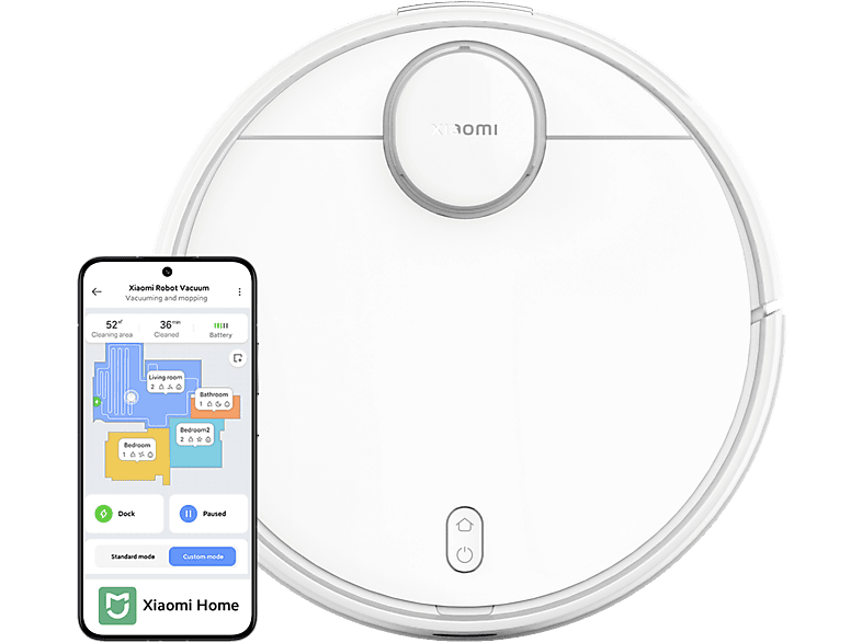 Xiaomi Vacuum S12, 45W, WiFi, Autonomía 130 min, Navegación láser , Sensor LDS, Control por app, Blanco