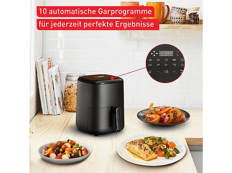 Tefal EY1458 Compact Heißluftfritteuse 3 l, 1300 Watt, Schwarz — Foto 4 von 5