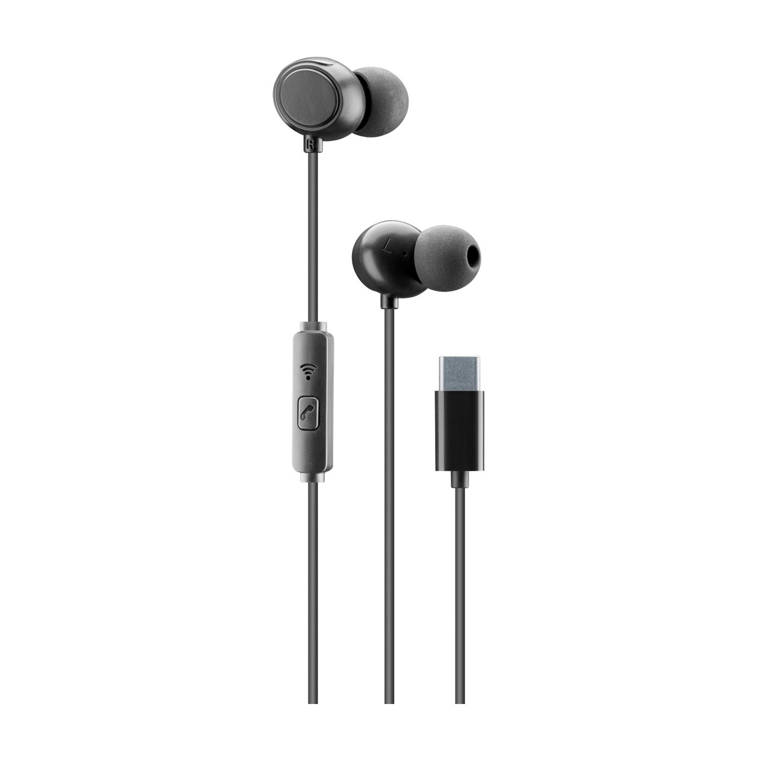 Cellular Line Auricolare IN EAR Type C Auricolari, Nero