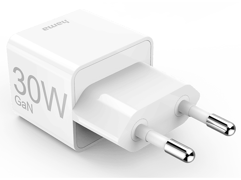 HAMA FIC E3 Univerzális töltő, USB Type-C, GAN, PD, QC, max. 30W, fehér (201998)