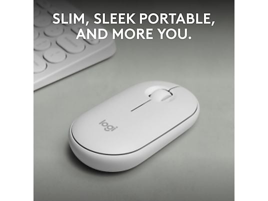 LOGITECH Pebble Mouse 2 M350s - Bluetooth-Maus (Weiss)