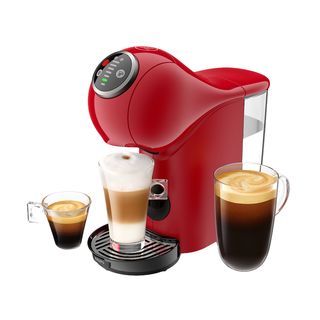 Cafetera de cápsulas - Nescafé Dolce Gusto Krups Genio S Plus KP3405, 1500 W, 15 Bar, 0.8 L, Selector de Temperatura, Intensidad Ajustable, Rojo