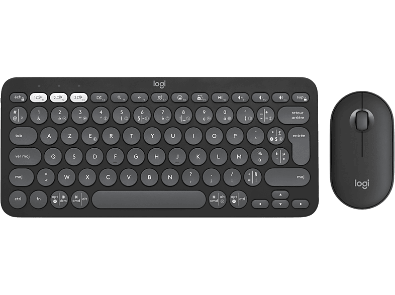 Logitech Draadloos Toetsenbord + Draadloze Muis Pebble 2 Combo Azerty Zwart (920-012209)