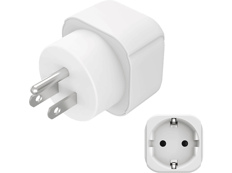 REACONDICIONADO Seminuevo Muy bueno Adaptador de viaje - Hama EU-USA, Tipo B, C, 100 250 V, 15 A, Blanco