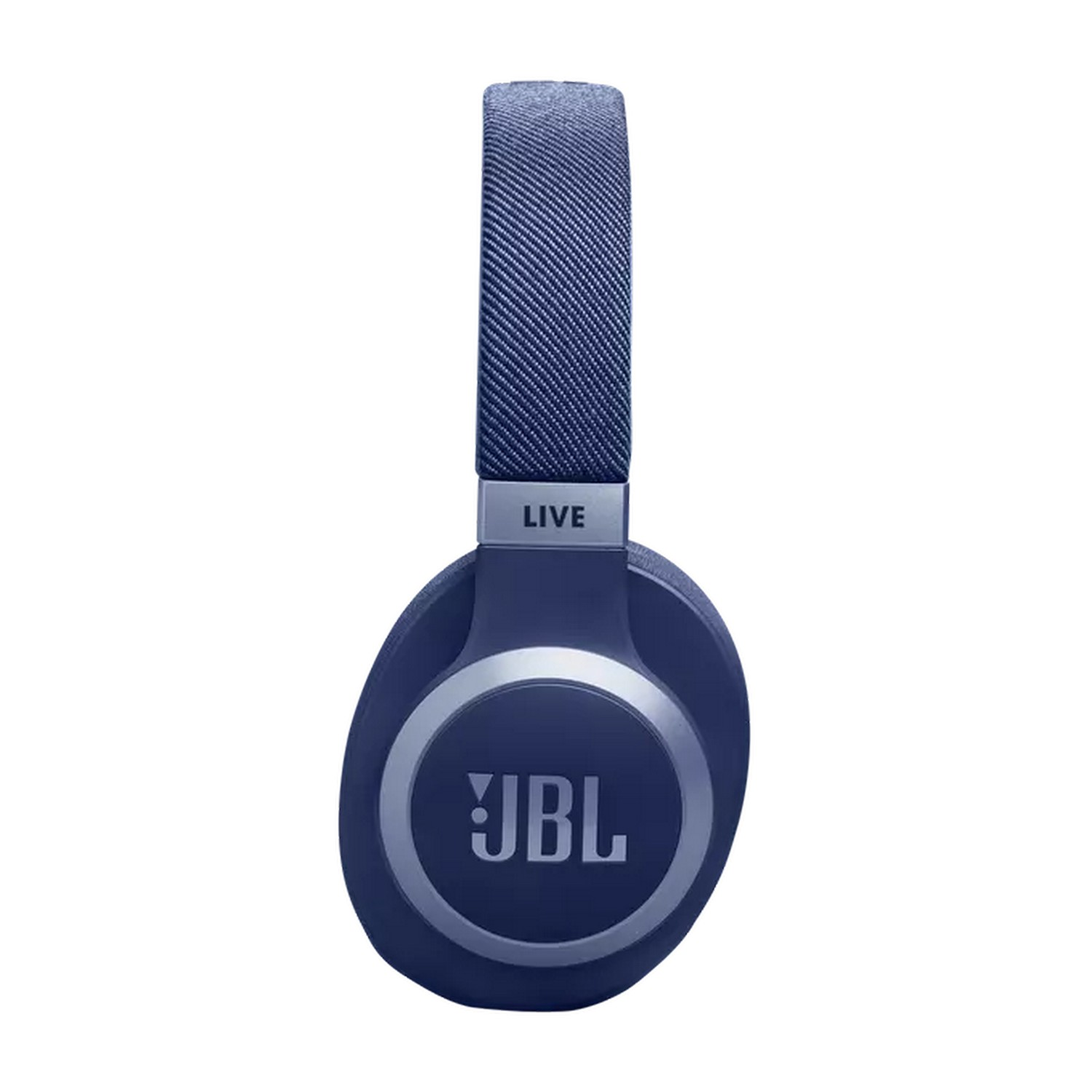 Casque JBL bleu marine avec le logo de la marque sur les oreillettes.