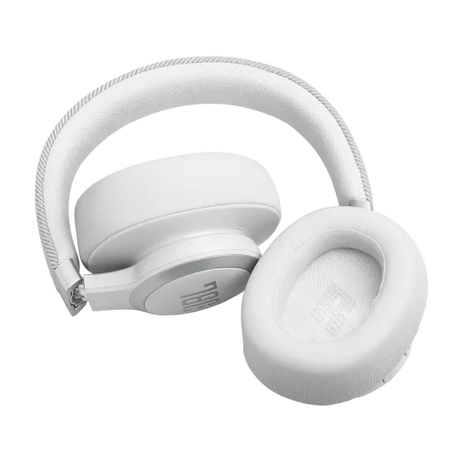 Casque JBL blanc sur fond blanc.
