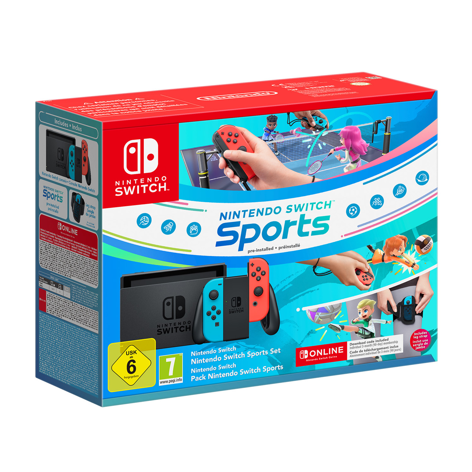 Nintendo Switch Sports bundle , Neon/Red