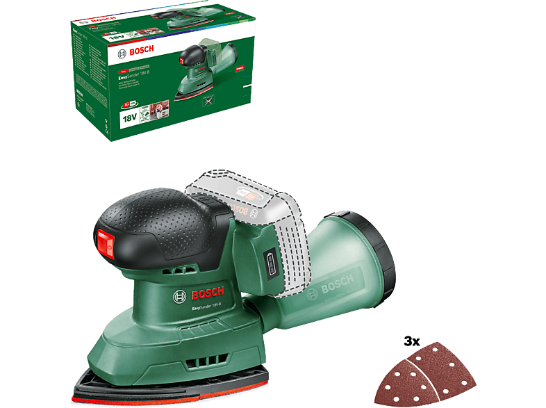 BOSCH Easy Sander 18V-8 Akkumulátoros multicsiszoló, 18V, akku és töltő nélkül (06033E3000)