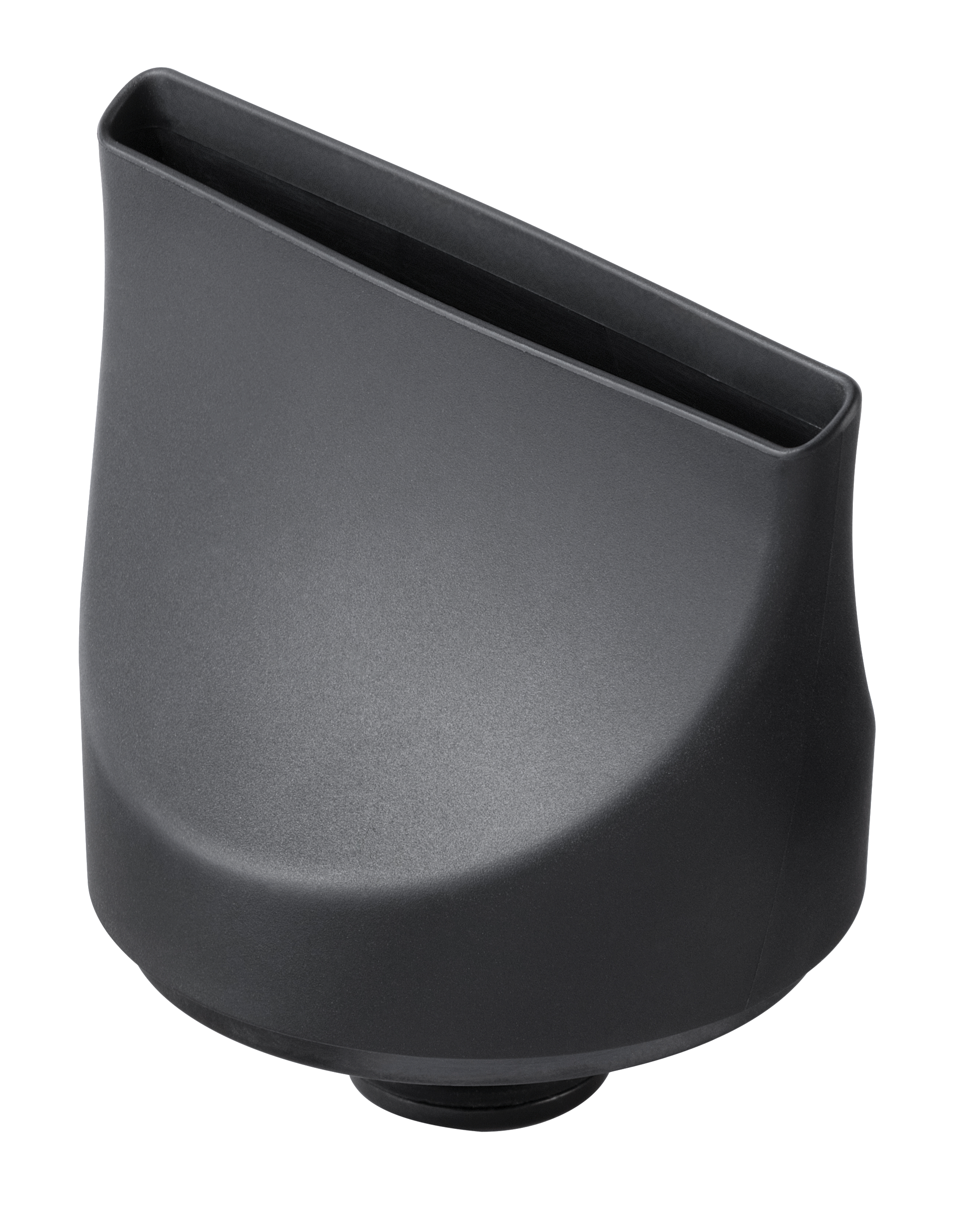 Eine schwarze Föhndüse, abgewinkelt mit einer rechteckigen Öffnung.