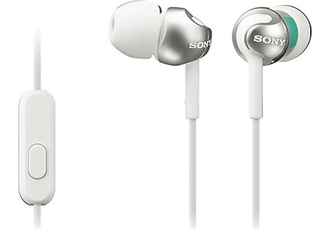 Auriculares de botón - Sony MDR-EX110APW.CE7, Con micrófono, 103dB, Especial Android, Jack 3.5mm, Blanco