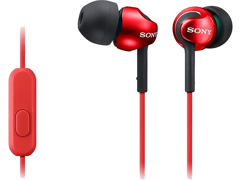 Sony MDR-EX110APR, Con micrófono, 103dB, Especial Android, Jack 3.5mm, Rojo