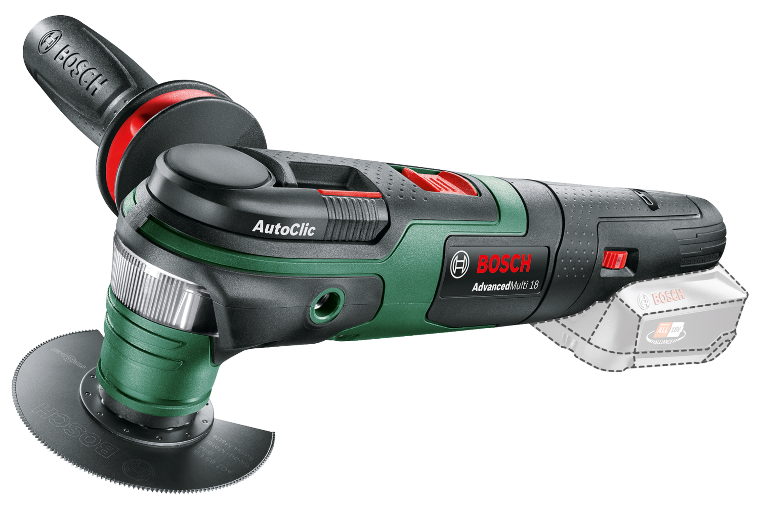 BOSCH AdvancedMulti 18 akkumulátoros multifunkcionális gép, 18V, akku és töltő nélkül (0603104000)