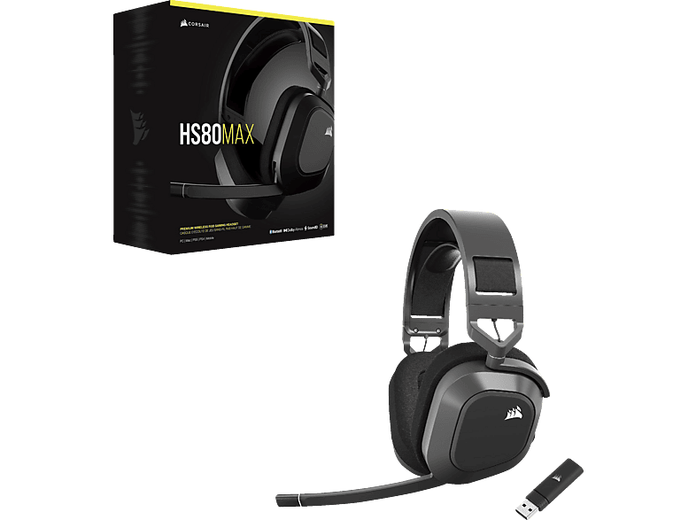 Stahlgrau Gaming Bluetooth Max, CORSAIR Over-ear Headset HS80