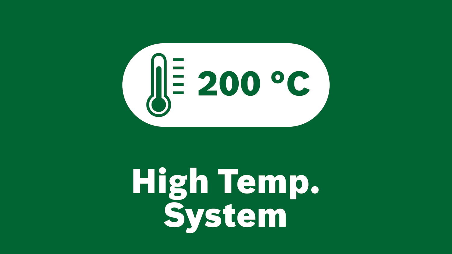 Zöld háttér, fehér ovállal, benne egy 200 °C-t mutató hőmérővel.
