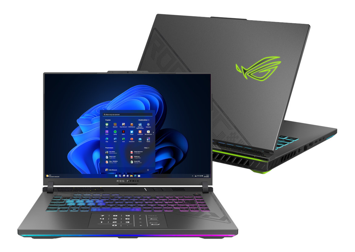 Laptop ASUS ROG Strix G16 (2023) G614JI-N4146W WQXGA i9-13980HX/16GB/1TB SSD/RTX4070 8GB/Win11H Zielony (Volt Green)