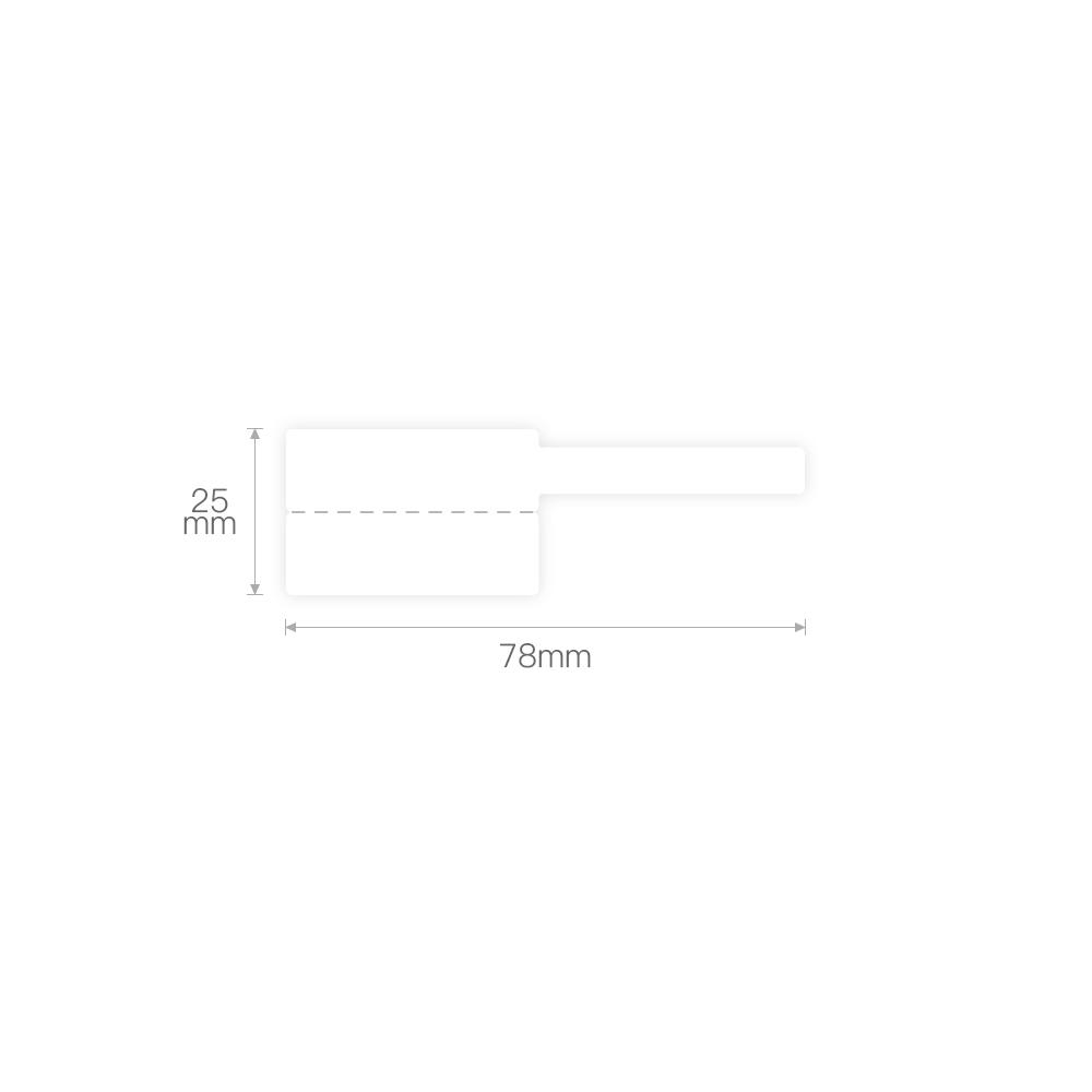 Weiße Form mit Maßen 25mm x 78mm