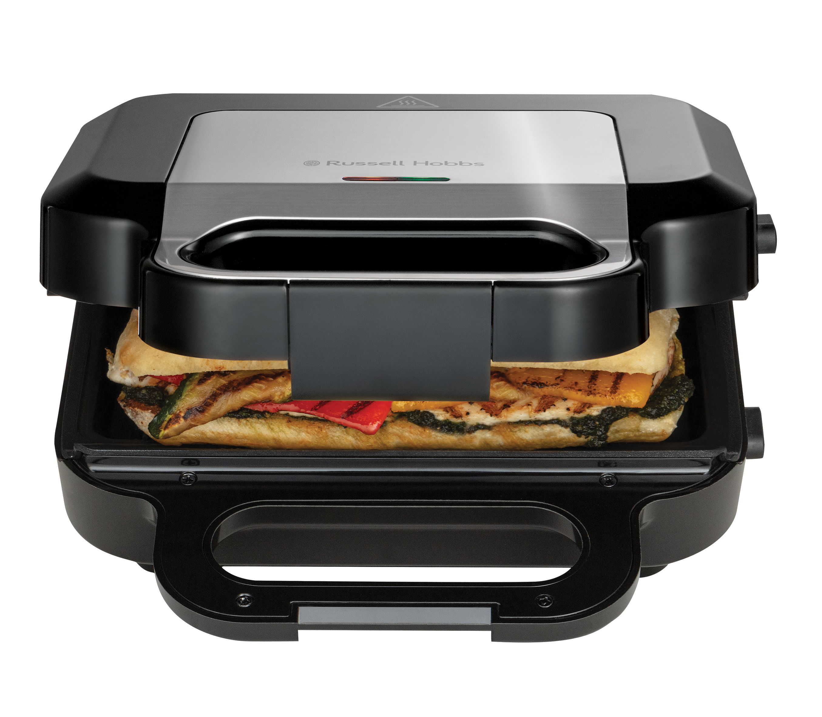 Sandwichmaker mit Sandwich mit gegrilltem Gemüse.