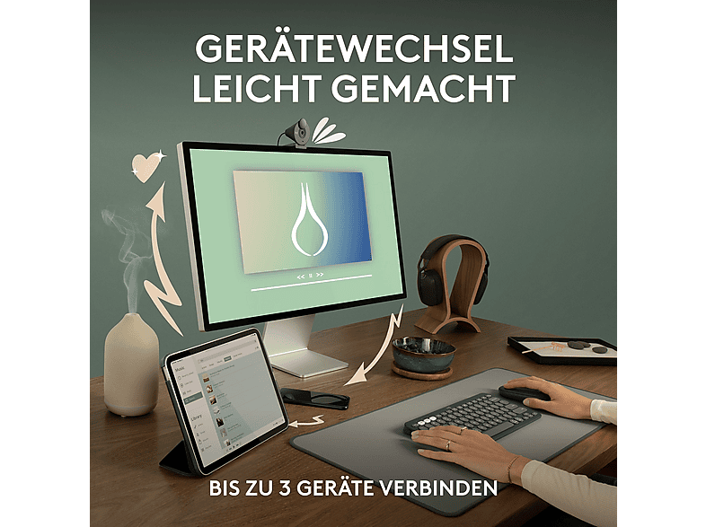 LOGITECH Pebble 2 M350s leichte kabellose bluetooth Maus, Weiß