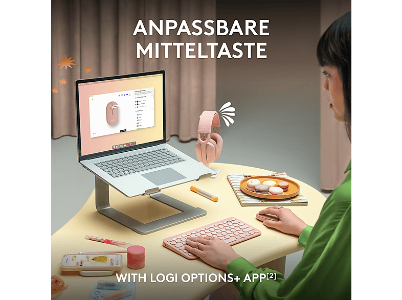 LOGITECH Pebble 2 M350s leichte kabellose bluetooth Maus, Weiß