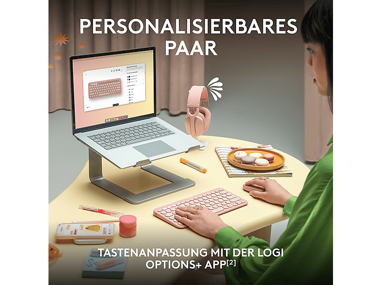 LOGITECH Pebble 2 Combo, Easy-Switch für Windows, macOS, iPadOS, Chrome, Tastatur & Maus Set, kabellos, Graphite