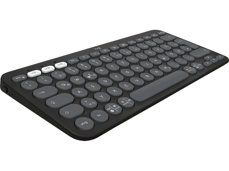 LOGITECH Pebble Keys 2 K380s, Easy-Switch für Windows, macOS, iPadOS, Android, ChromeOS, Tastatur, Standard, Sonstiges, Kabellos, Graphite