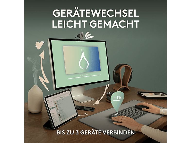 Thumbnail - LOGITECH Pebble Keys 2 K380s, Easy-Switch für Windows, macOS, iPadOS, Android, ChromeOS, Tastatur, Standard, Sonstiges, ...