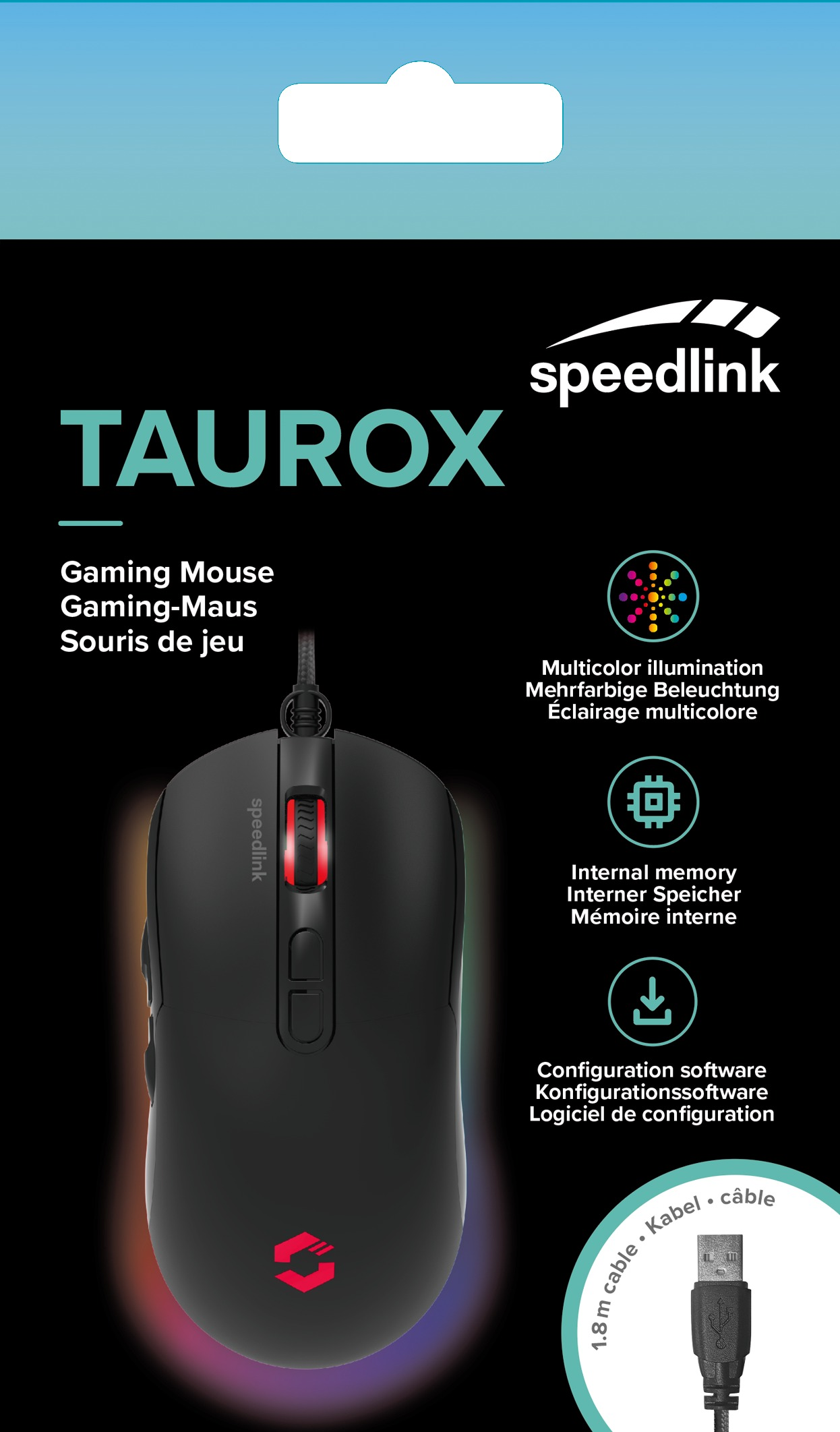 SPEEDLINK TAUROX Gaming Maus, Schwarz