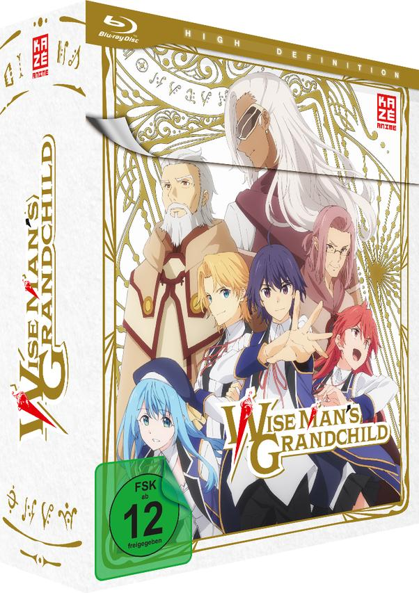 Anime Blu-ray-Box-Set, mit Charakteren der Show. Weiße Box mit goldenen Akzenten, FSK 12-Zeichen.