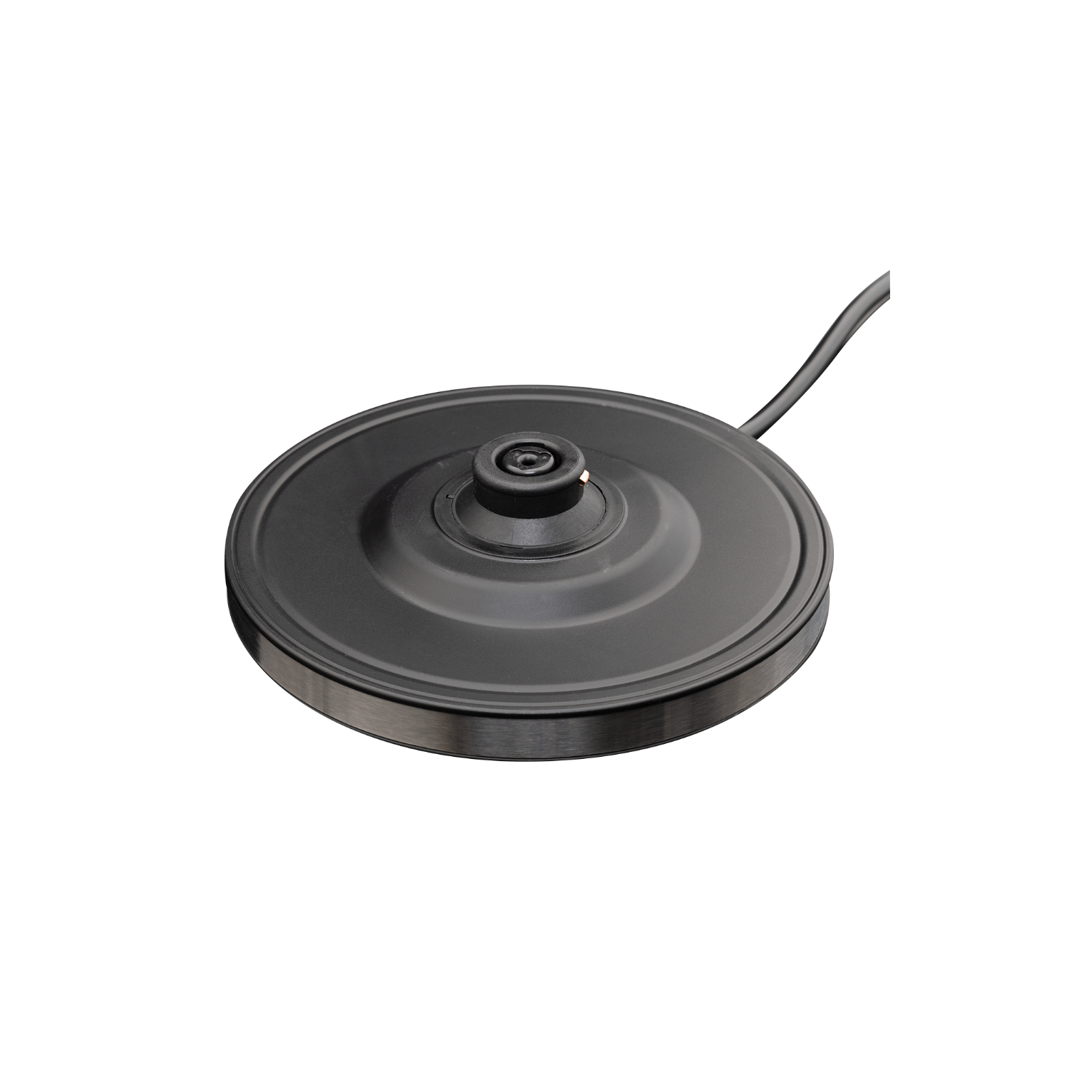 Black base with a cable, likely for a kettle, against a black background.