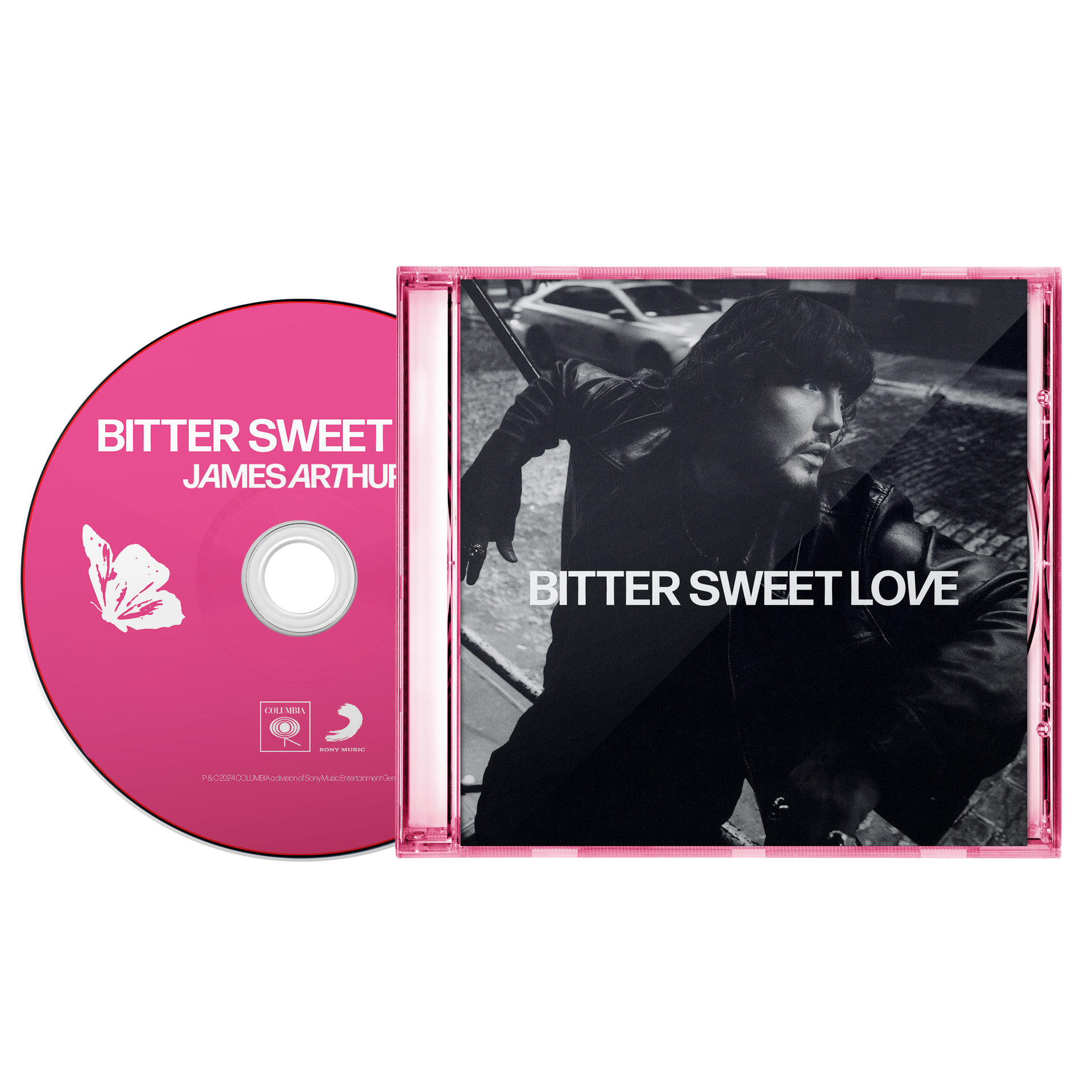 CD-Cover für 'BITTER SWEET LOVE' von James Arthur, mit der CD links und dem Cover rechts.