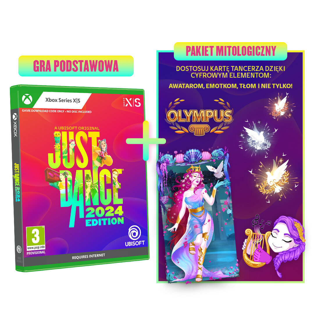 Pudełko z grą i pakiet mitologiczny. Pudełko z grą Xbox i kolorowy pakiet promocyjny.