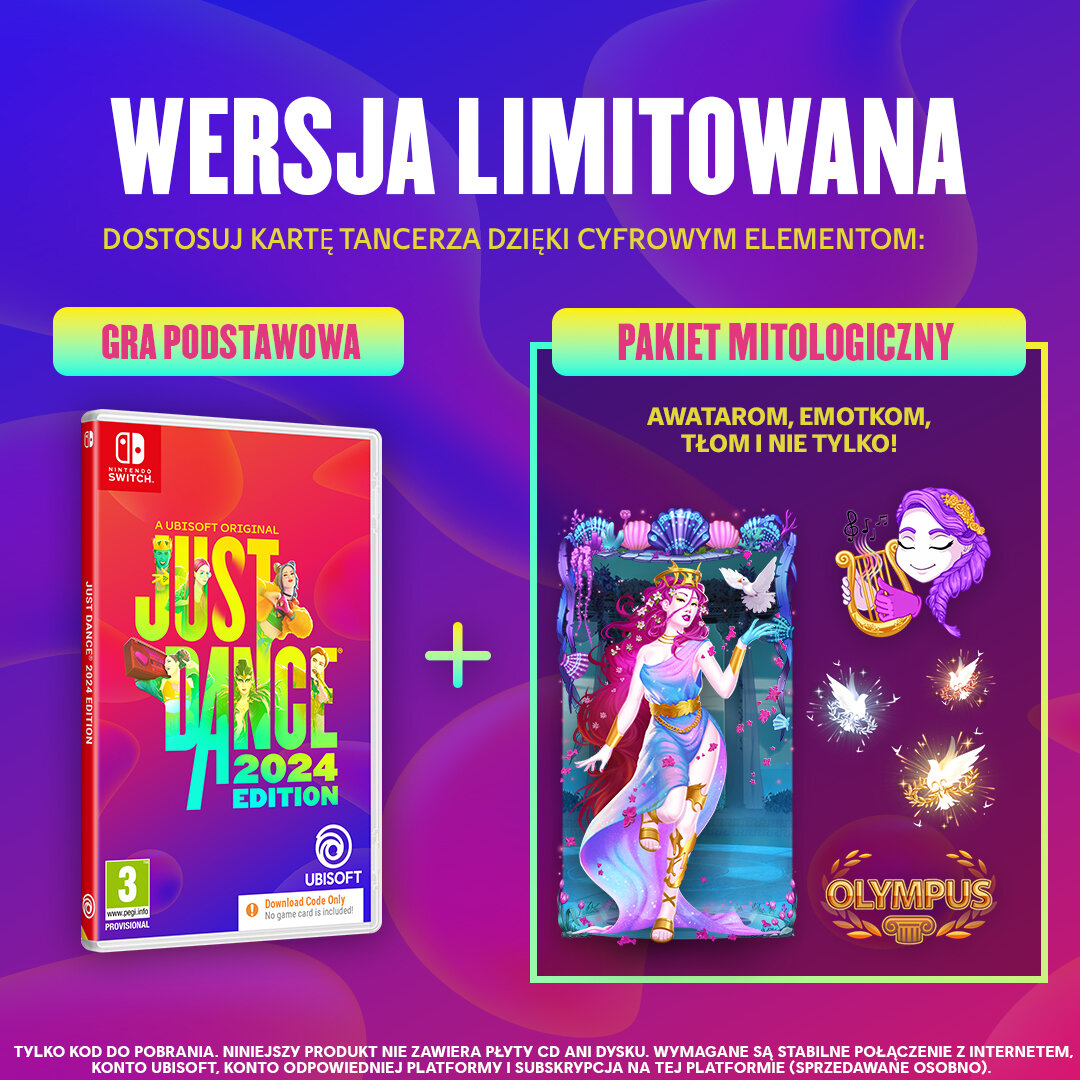 Obraz promocyjny edycji limitowanej Just Dance 2024 Edition z dodatkową zawartością.