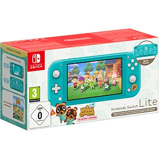 Consola - Nintendo Switch Lite, Portátil, Controles integrados, Turquesa + Juego Animal Crossing New Horizons (preinstalado)
