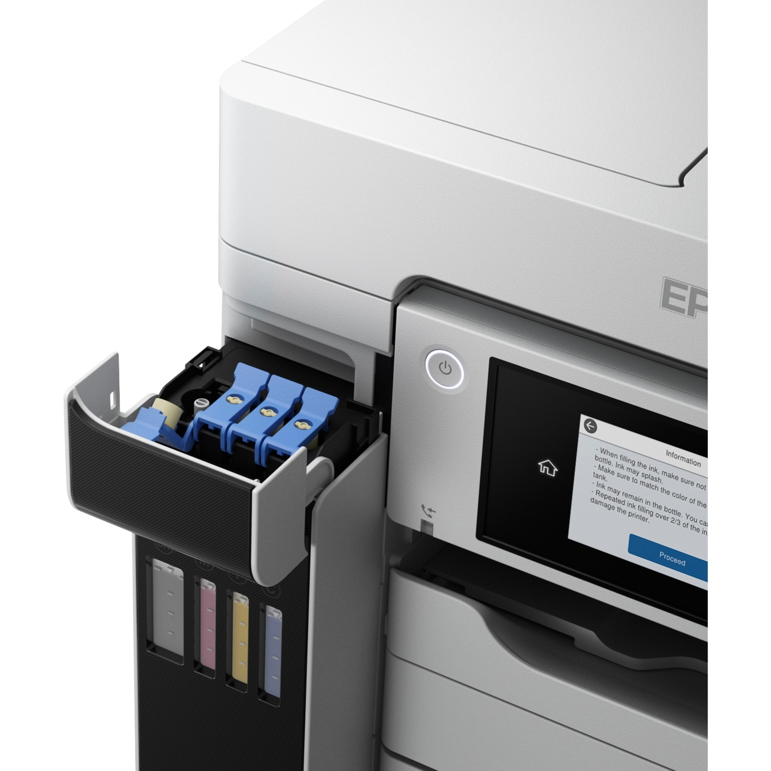 Impresora multifunción - Epson EcoTank ET-5880, Inyección de tinta, 25 ppm, 550 hojas, WiFi, Pantalla táctil, Gris