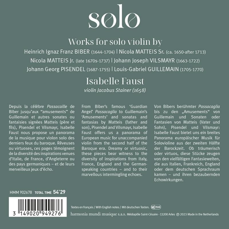 Text von einem Notenblatt mit Text über ein Violinsolo.