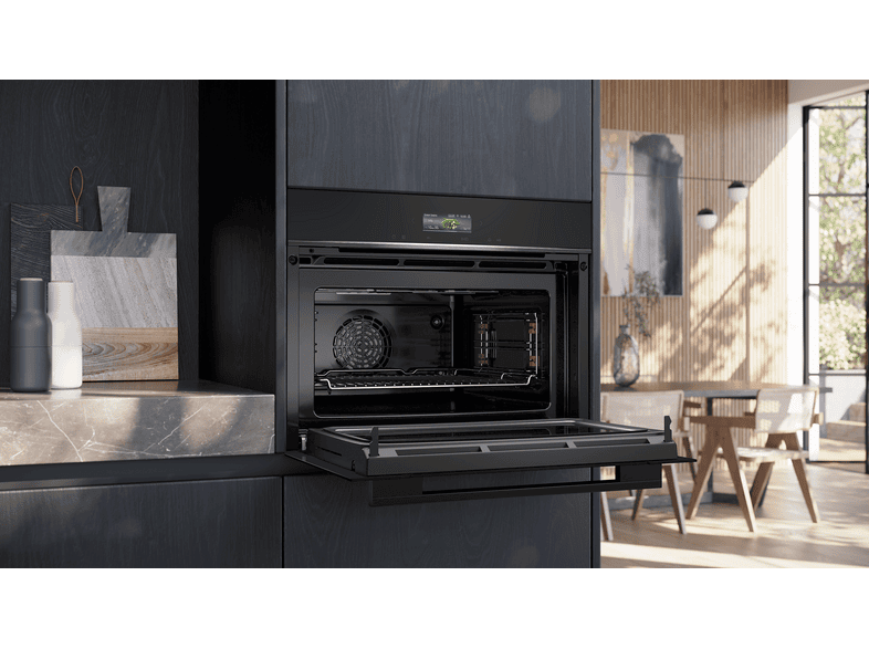 Siemens CM724G1B1 Kompaktbackofen mit Mikrowellenfunktion und Sprachsteuerung (45 l, Schwarz, 594 mm breit) — Foto 3 von 5
