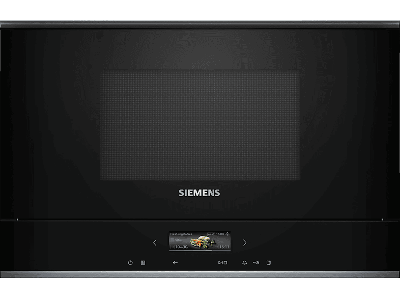 Siemens BF722R1B1 Mikrowelle (900 Watt, Einbaugerät, 21 l, Schwarz)